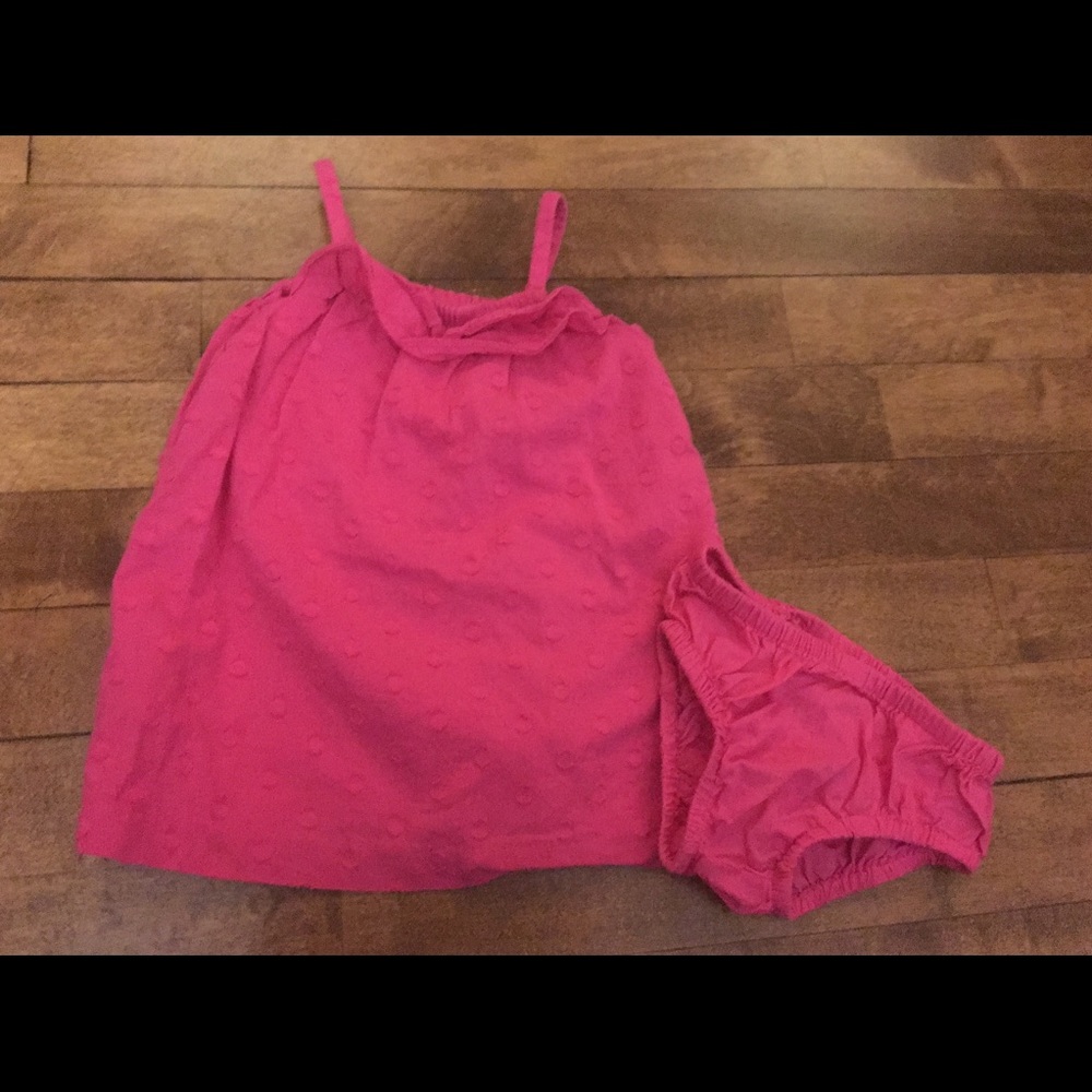 Gymboree Pink Polka Dot Tank Dress W Bloomers 3-6M